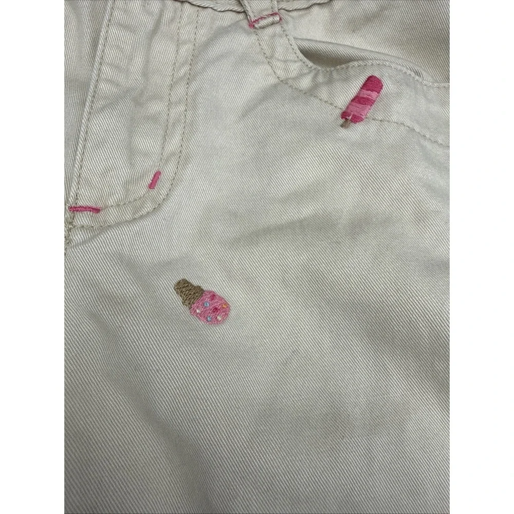 2009 Gymboree Shorts 7 Tan Popsicles Ice Cream Embroidered 11